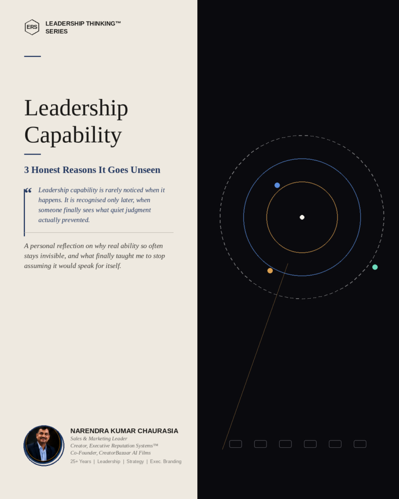 Leadership capability rarely speaks for itself. A personal